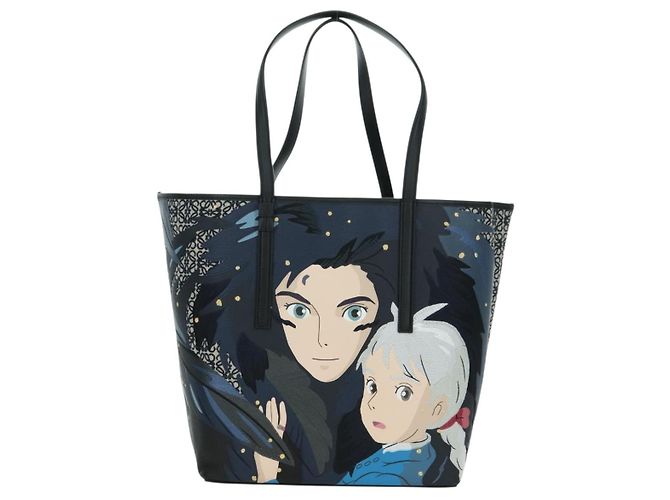 LOEWE - Borsa Howl e Sophie del Castello Errante Ghibli in Tela Auth 167253SM Nero - vista 13