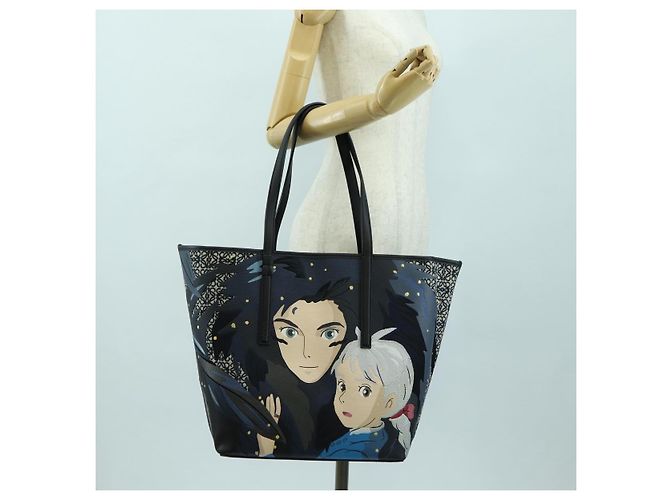 LOEWE - Borsa Howl e Sophie del Castello Errante Ghibli in Tela Auth 167253SM Nero - vista 31