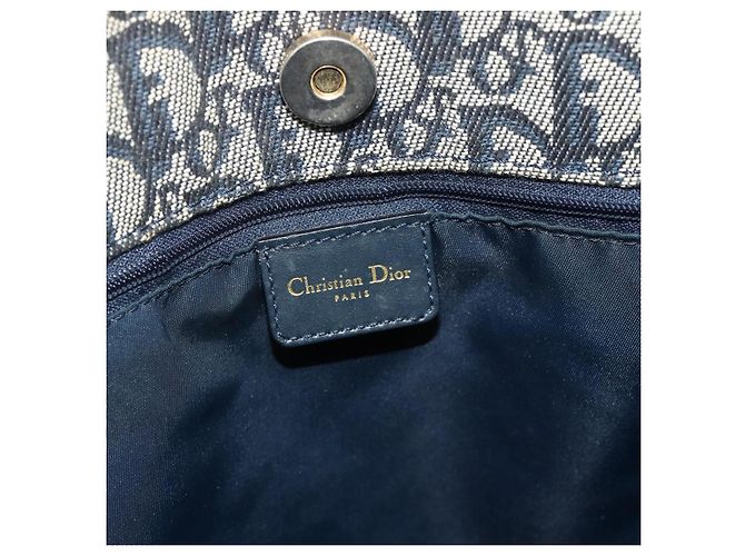 Christian Dior Trotter Canvas Tote Bag Navy Gold Auth 175856 - Ansicht 10