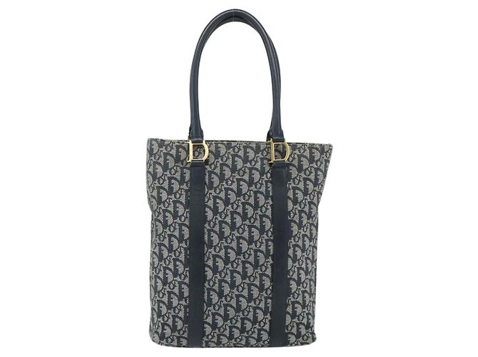 Christian Dior Trotter Canvas Tote Bag Navy Gold Auth 175856 - Ansicht 13