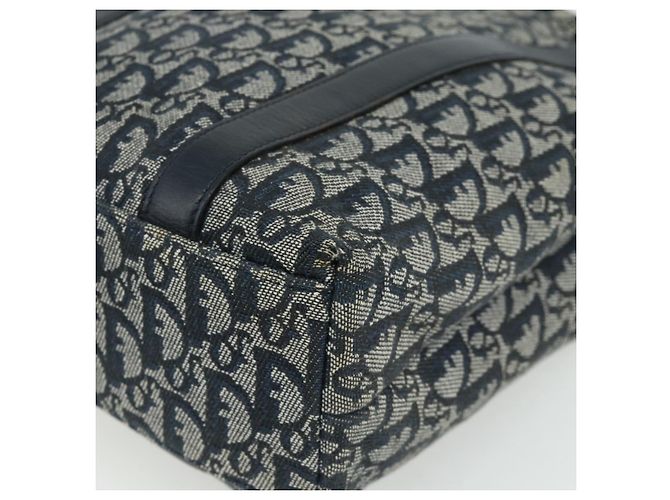 Christian Dior Trotter Canvas Tote Bag Navy Gold Auth 175856 - Ansicht 14