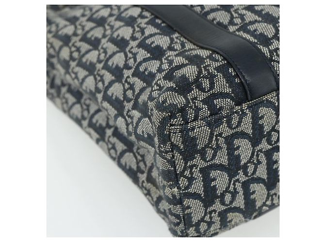 Christian Dior Trotter Canvas Tote Bag Navy Gold Auth 175856 - Ansicht 15