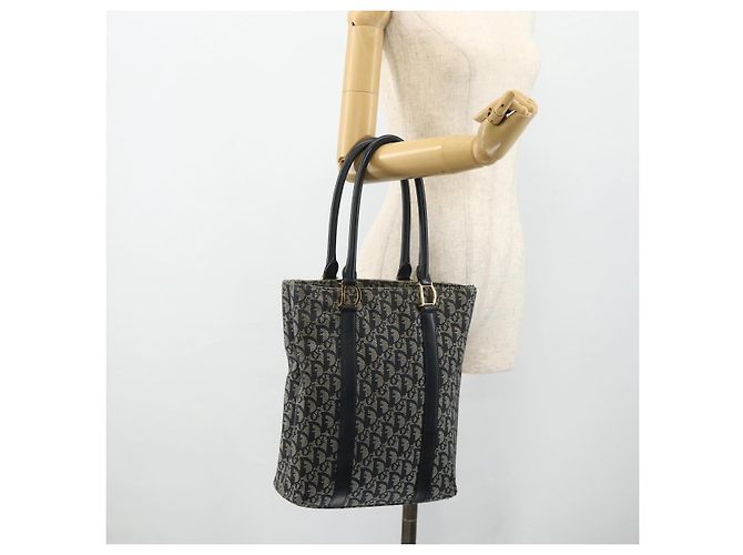 Christian Dior Trotter Canvas Tote Bag Navy Gold Auth 175856 - Ansicht 21