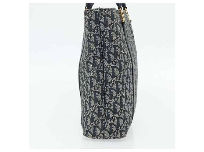 Christian Dior Trotter Canvas Tote Bag Navy Gold Auth 175856 - Ansicht 3