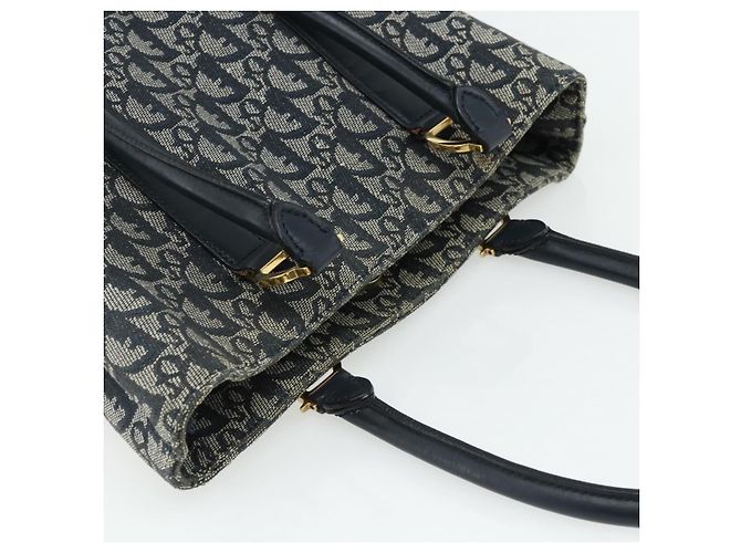 Christian Dior Trotter Canvas Tote Bag Navy Gold Auth 175856 - Ansicht 6
