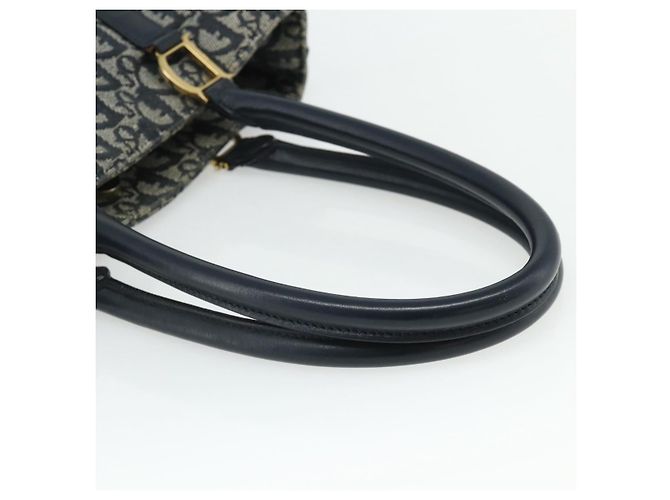 Christian Dior Trotter Canvas Tote Bag Navy Gold Auth 175856 - Ansicht 7
