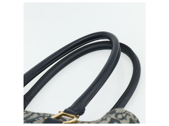 Christian Dior Trotter Canvas Tote Bag Navy Gold Auth 175856 - Ansicht 8