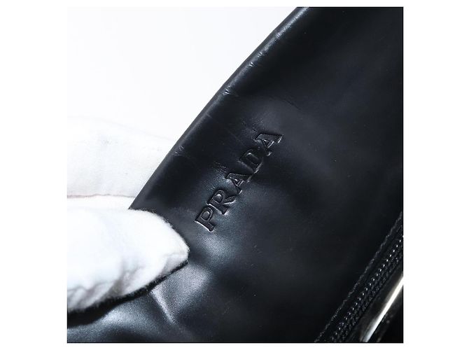 Borsa a Spalla PRADA Nylon Nera Argento Autentica 176642 Nero - vista 10