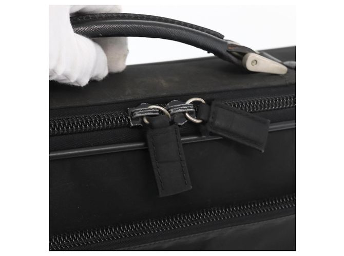 Borsa da lavoro PRADA in nylon nero e argento Auth ti3842 - vista 10