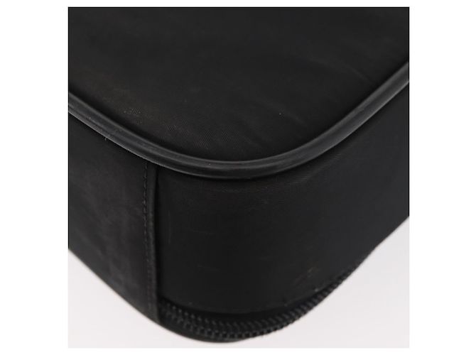 Borsa da lavoro PRADA in nylon nero e argento Auth ti3842 - vista 16