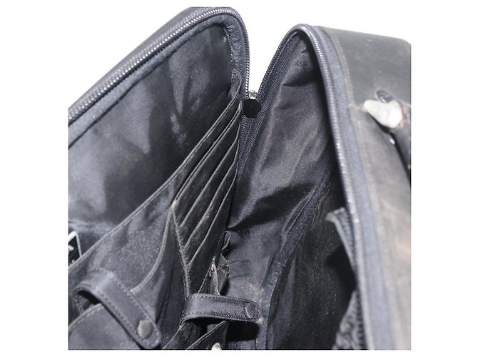 Borsa da lavoro PRADA in nylon nero e argento Auth ti3842 - vista 19