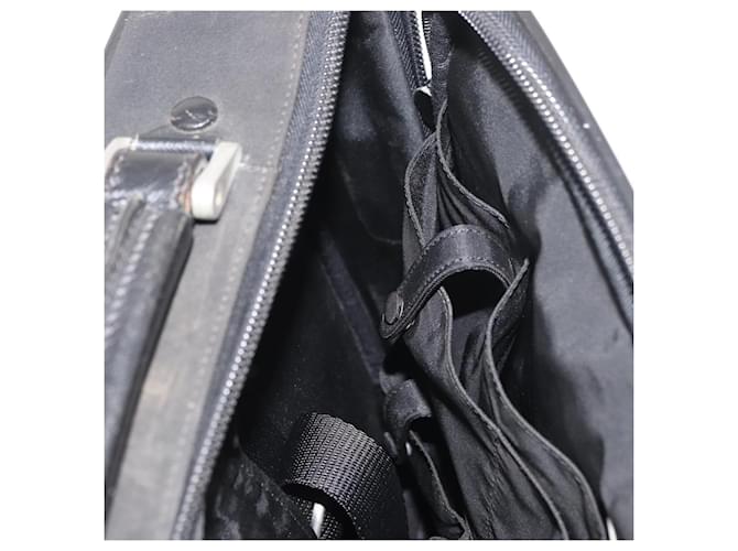 Borsa da lavoro PRADA in nylon nero e argento Auth ti3842 - vista 20