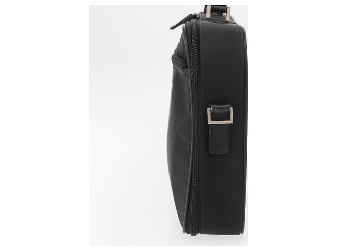 Borsa da lavoro PRADA in nylon nero e argento Auth ti3842 - vista 3