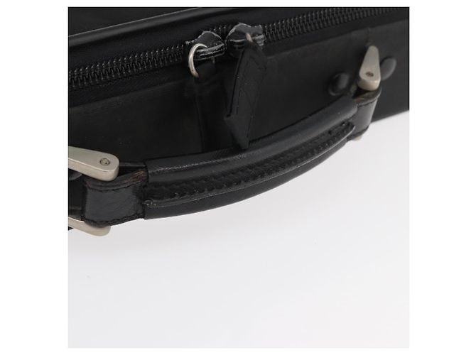 Borsa da lavoro PRADA in nylon nero e argento Auth ti3842 - vista 7