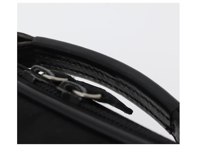 Borsa da lavoro PRADA in nylon nero e argento Auth ti3842 - vista 8