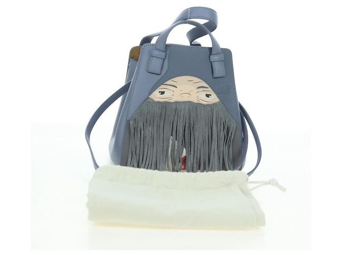 LOEWE ~ Ghibli Borsa Hammock Nuggets Markl 2way Azzurro Chiaro Auth 167241SM Blu chiaro - vista 12