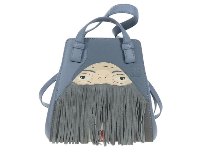 LOEWE ~ Ghibli Borsa Hammock Nuggets Markl 2way Azzurro Chiaro Auth 167241SM Blu chiaro - vista 13