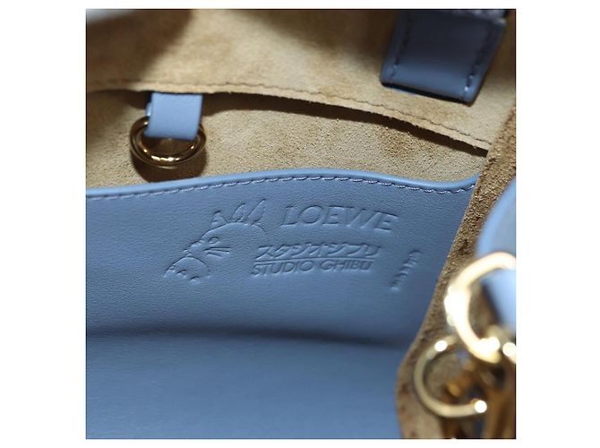 LOEWE ~ Ghibli Borsa Hammock Nuggets Markl 2way Azzurro Chiaro Auth 167241SM Blu chiaro - vista 23