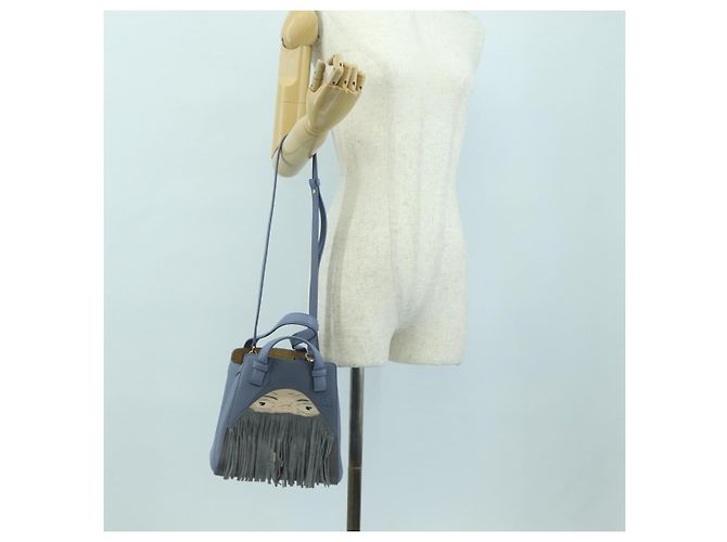 LOEWE ~ Ghibli Borsa Hammock Nuggets Markl 2way Azzurro Chiaro Auth 167241SM Blu chiaro - vista 27