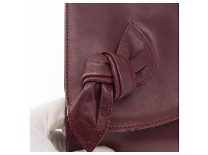 Borsa a Spalla in Pelle Bordeaux Valentino con Oro Auth bs34747 D'oro Bordò - vista 10