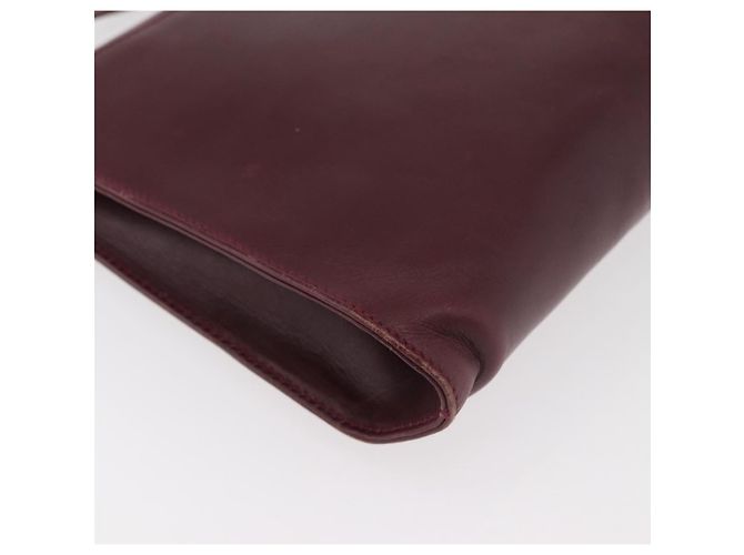 Borsa a Spalla in Pelle Bordeaux Valentino con Oro Auth bs34747 D'oro Bordò - vista 16