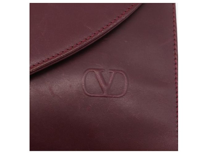 Borsa a Spalla in Pelle Bordeaux Valentino con Oro Auth bs34747 D'oro Bordò - vista 18
