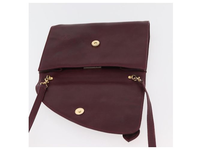 Borsa a Spalla in Pelle Bordeaux Valentino con Oro Auth bs34747 D'oro Bordò - vista 19