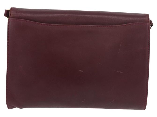 Borsa a Spalla in Pelle Bordeaux Valentino con Oro Auth bs34747 D'oro Bordò - vista 2