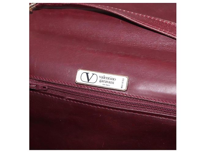 Borsa a Spalla in Pelle Bordeaux Valentino con Oro Auth bs34747 D'oro Bordò - vista 20