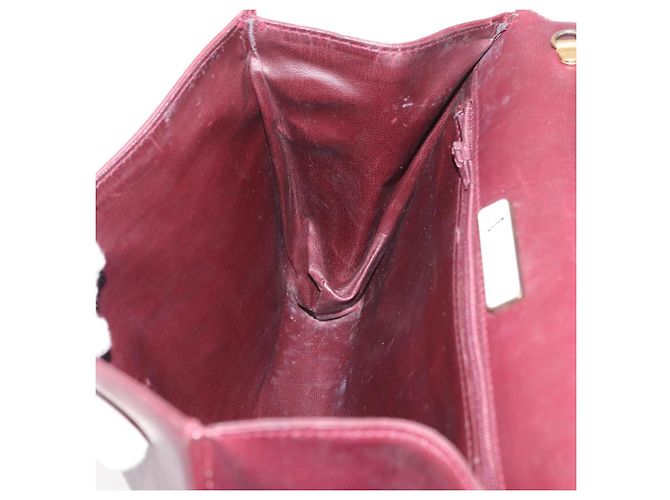 Borsa a Spalla in Pelle Bordeaux Valentino con Oro Auth bs34747 D'oro Bordò - vista 21