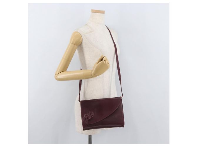 Borsa a Spalla in Pelle Bordeaux Valentino con Oro Auth bs34747 D'oro Bordò - vista 24