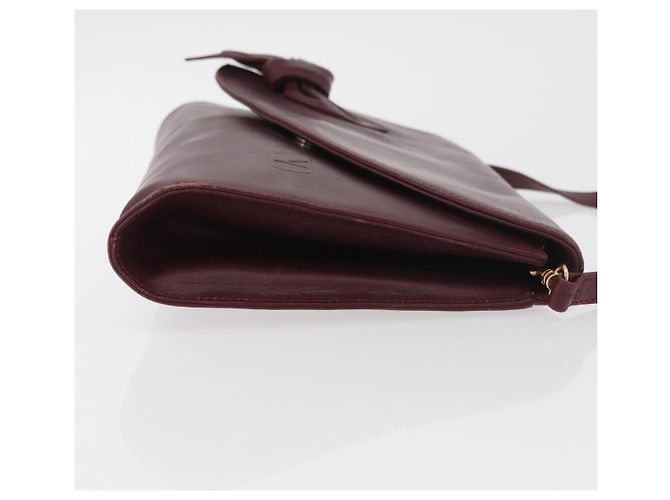 Borsa a Spalla in Pelle Bordeaux Valentino con Oro Auth bs34747 D'oro Bordò - vista 4