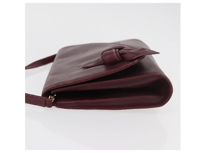 Borsa a Spalla in Pelle Bordeaux Valentino con Oro Auth bs34747 D'oro Bordò - vista 5