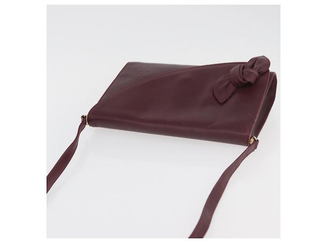 Borsa a Spalla in Pelle Bordeaux Valentino con Oro Auth bs34747 D'oro Bordò - vista 7