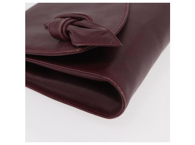 Borsa a Spalla in Pelle Bordeaux Valentino con Oro Auth bs34747 D'oro Bordò - vista 9