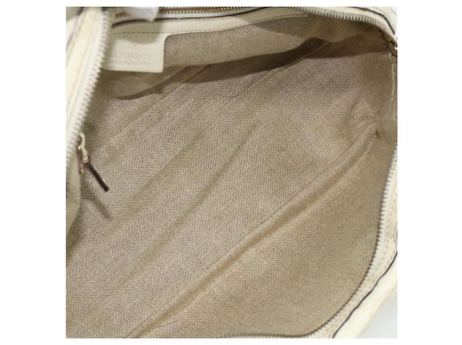 Borsa Boston in pelle Gucci Bamboo bianca e oro 154376 Auth ep14116 Bianco D'oro - vista 11