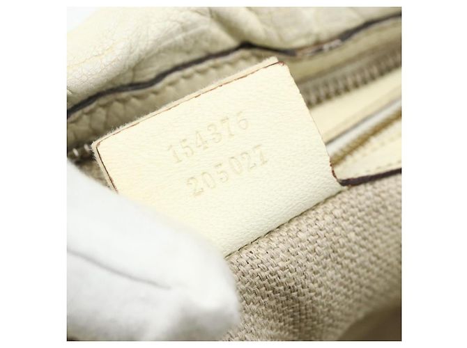 Borsa Boston in pelle Gucci Bamboo bianca e oro 154376 Auth ep14116 Bianco D'oro - vista 12