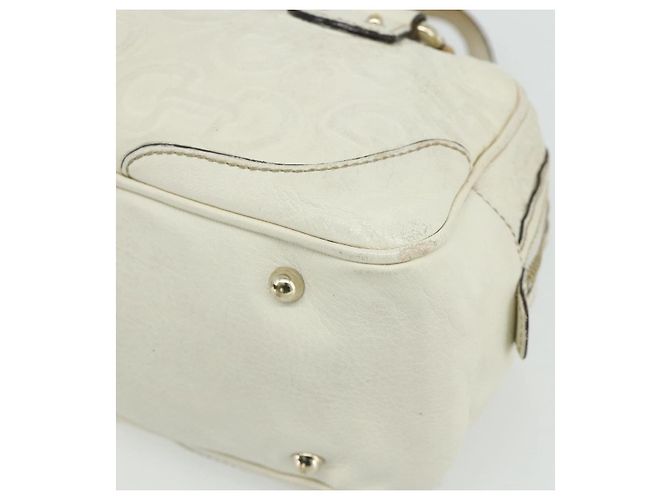 Borsa Boston in pelle Gucci Bamboo bianca e oro 154376 Auth ep14116 Bianco D'oro - vista 14