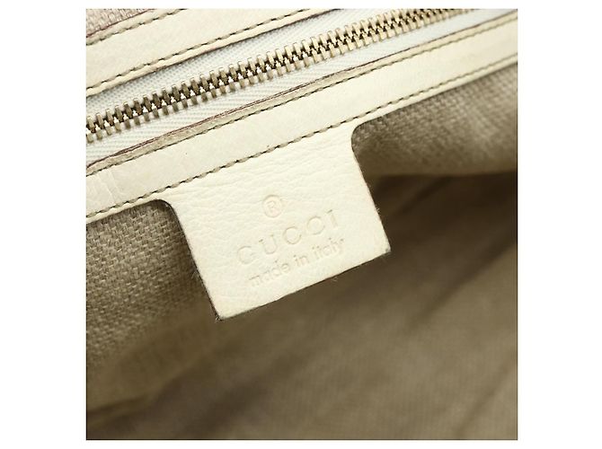 Borsa Boston in pelle Gucci Bamboo bianca e oro 154376 Auth ep14116 Bianco D'oro - vista 17