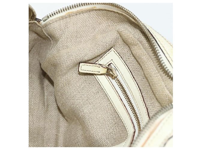 Borsa Boston in pelle Gucci Bamboo bianca e oro 154376 Auth ep14116 Bianco D'oro - vista 20