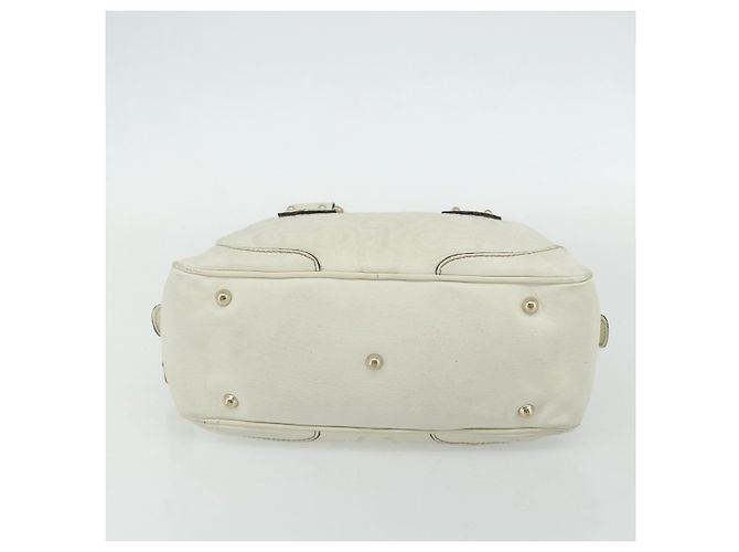Borsa Boston in pelle Gucci Bamboo bianca e oro 154376 Auth ep14116 Bianco D'oro - vista 5