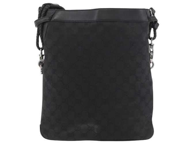 Borsa a Spalla GG Canvas Gucci Nera Argento 109097 Auth 175057 Nero - vista 2