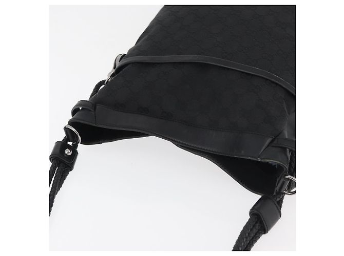 Borsa a Spalla GG Canvas Gucci Nera Argento 109097 Auth 175057 Nero - vista 6