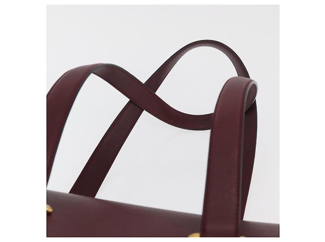 CARTIER Must Line Bolsa Tote Cuero Burdeos Oro Auth 175064A - vista 8