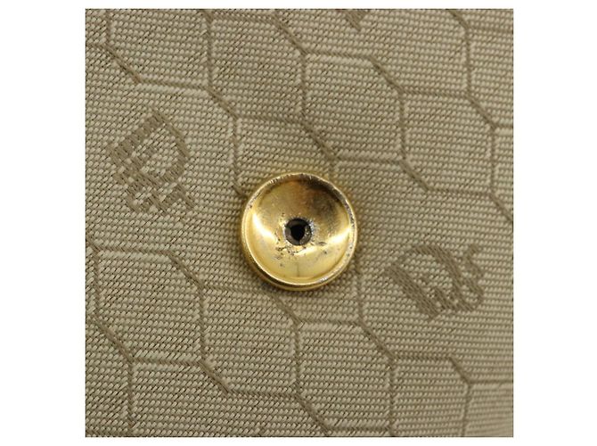 Borsa a spalla in tela a nido d'ape Christian Dior beige oro Auth 168850 - vista 10