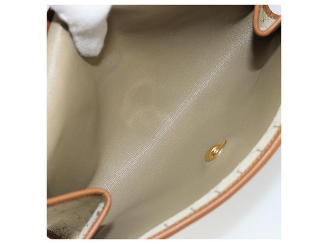 Borsa a spalla in tela a nido d'ape Christian Dior beige oro Auth 168850 - vista 12