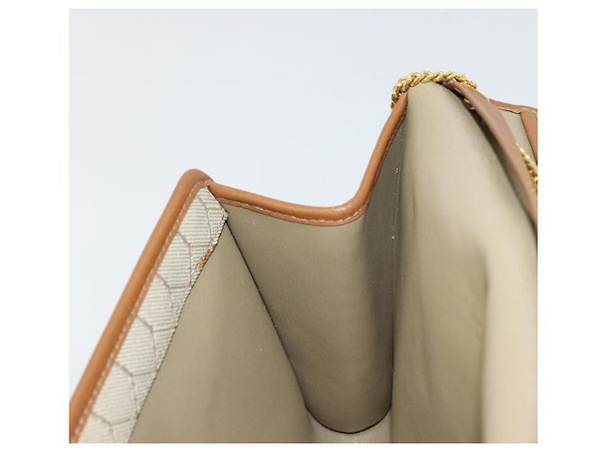Borsa a spalla in tela a nido d'ape Christian Dior beige oro Auth 168850 - vista 27