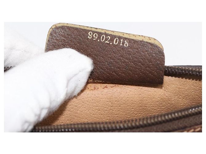 Borsa Sherry Line GG Supreme Web di GUCCI in PVC beige e oro 89 02 018 Auth 176741 D'oro - vista 12