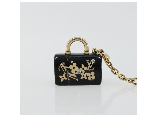 LOUIS VUITTON Portachiavi Speedy Unclusion Nero M65444 Auth BA12314 D'oro - vista 11