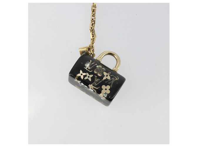 LOUIS VUITTON Portachiavi Speedy Unclusion Nero M65444 Auth BA12314 D'oro - vista 5